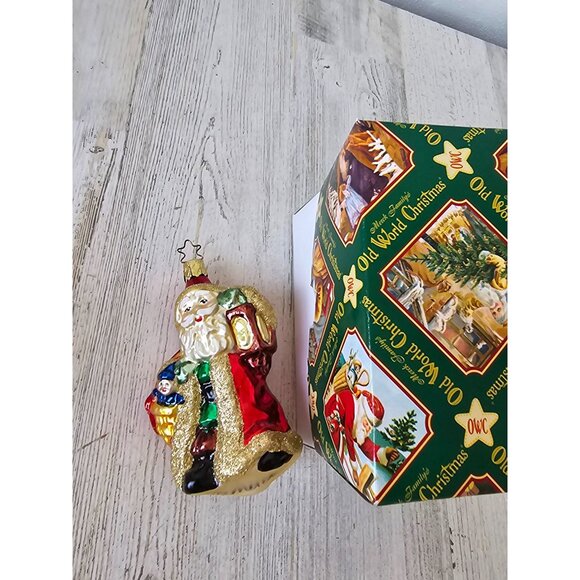 vintage Inge glas vintage Santa gold glitter emmerck lantern toy ornament Xmas t - Picture 1 of 8